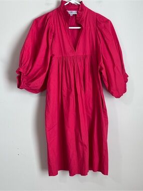 NEVER A WALLFLOWER High Ruffle Collar Poplin Mini Dress Pink Sz XS